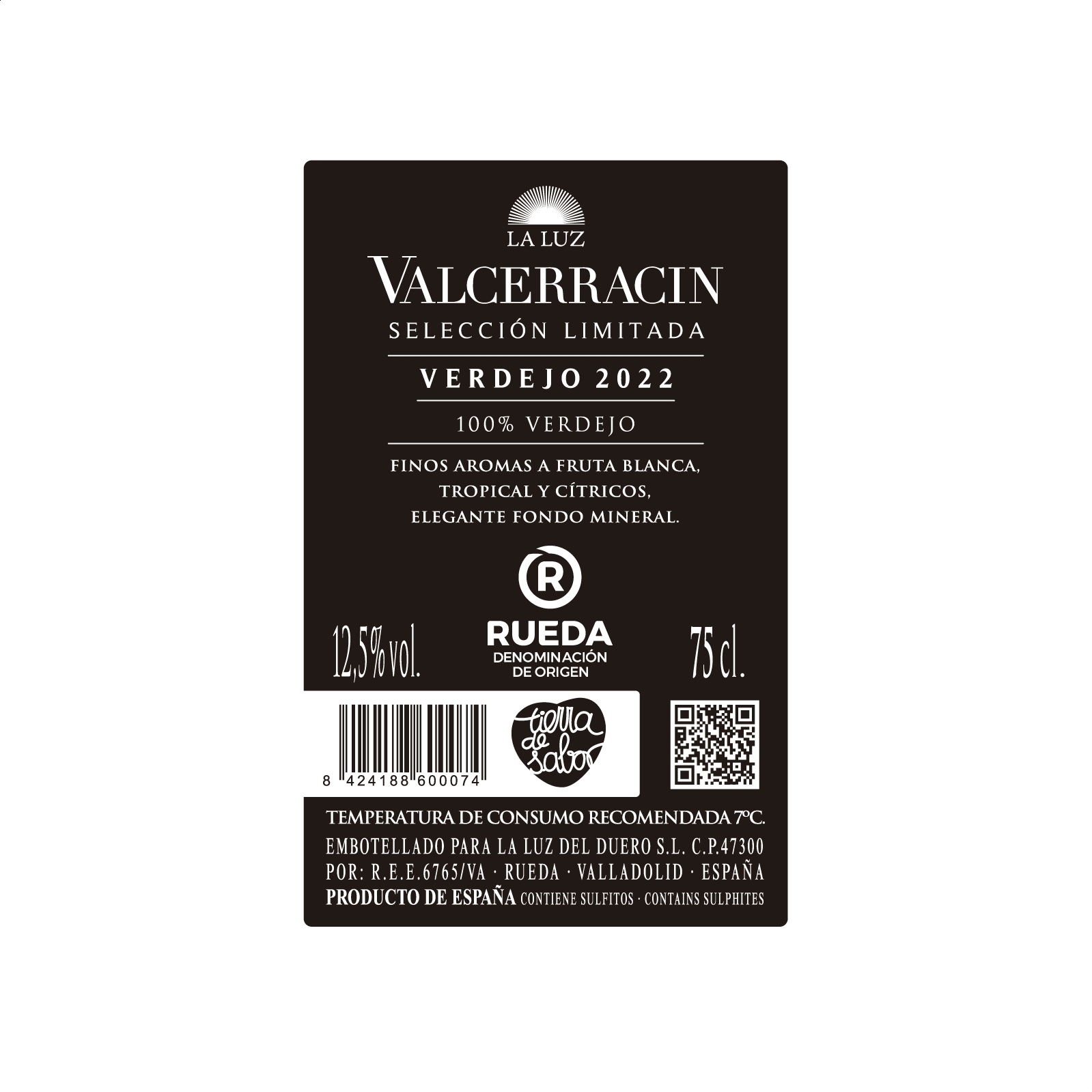 Pagos de Valcerracín - Vino blanco Verdejo Selección limitada 2022 D.O. Rueda 75cl, 6uds
