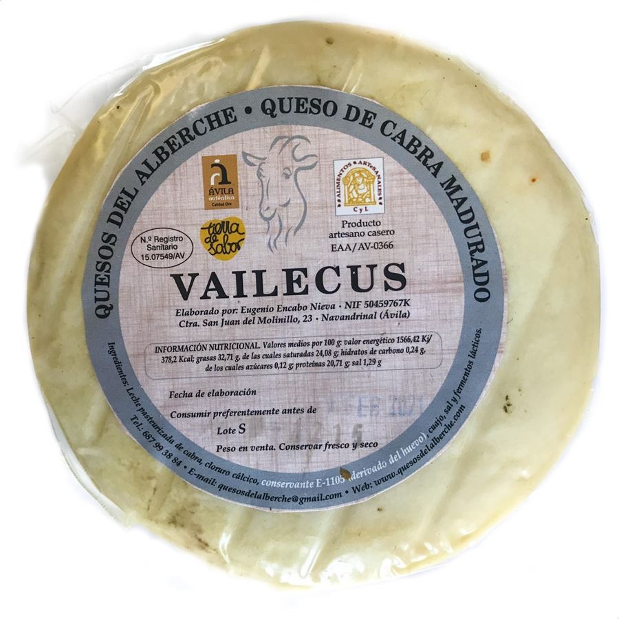 Vailecus - Lote variado quesos de cabra de leche pasteurizada 500g, 3uds