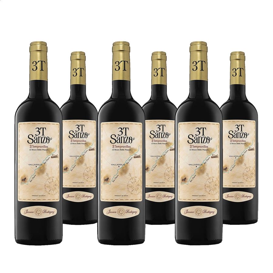 3T Sanzo - Vino tinto envejecido - IGP Vino de la Tierra de Castilla y León - 75cl 6uds