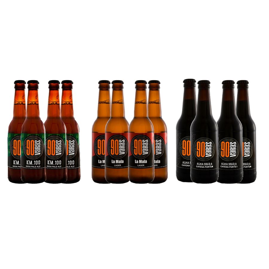 Cerveza Artesanal 90 Varas - Pack Sierra 33cl 12uds
