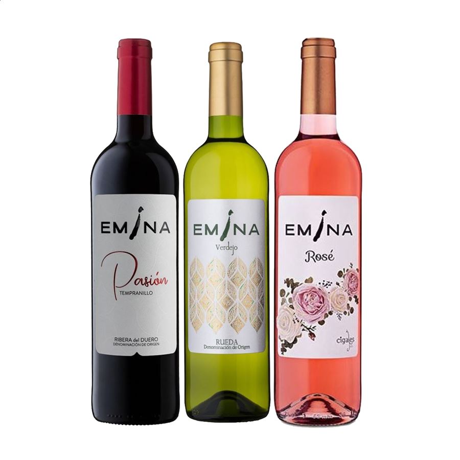 Bodega Matarromera - Emina lote variado de vino blanco, tinto y rosado 75cl, 3uds