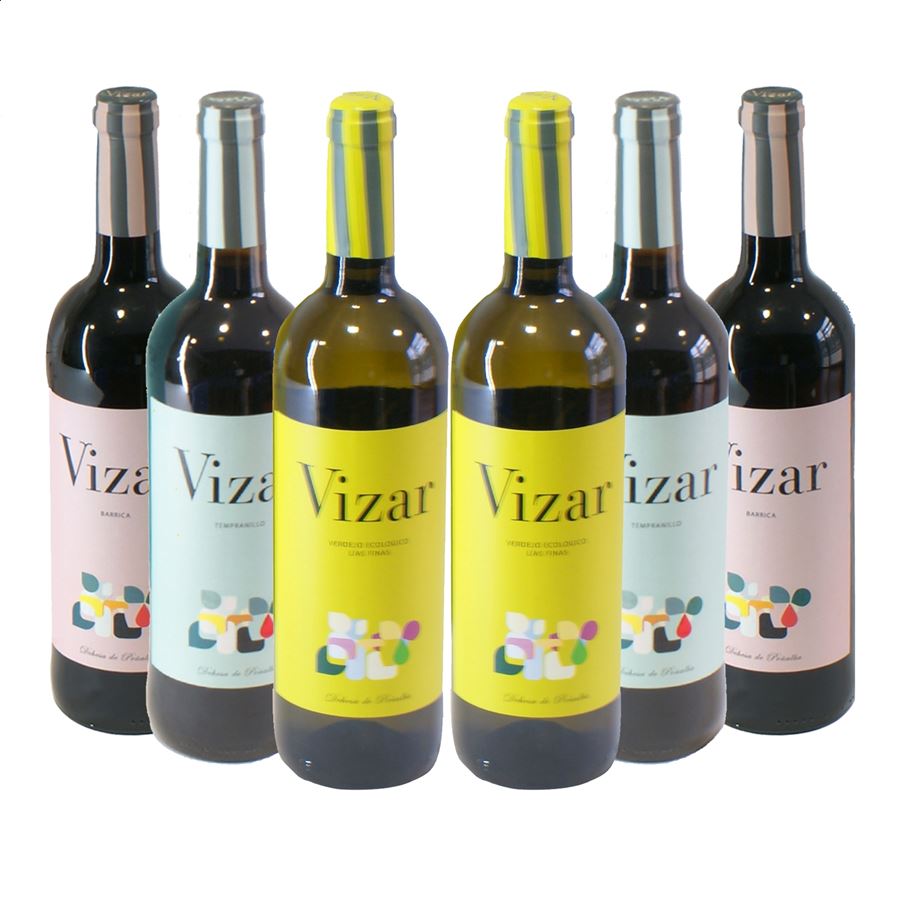 Bodegas Vizar - Lote de vino tinto y blanco ecológico IGP Vino de la Tierra de Castilla y León 75cl, 6uds