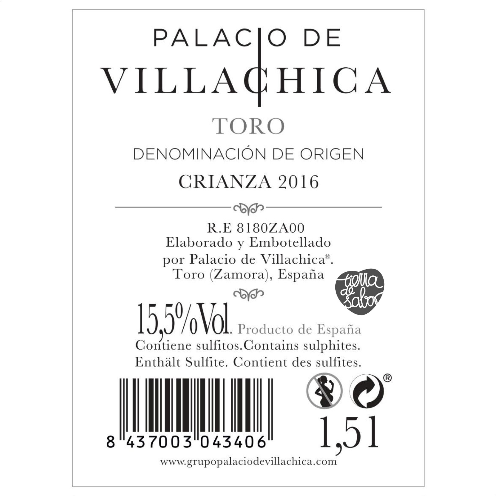Palacio de Villachica - Lote vino tinto Crianza D.O. Toro y Crianza D.O Ribera del Duero 150cl, 3uds