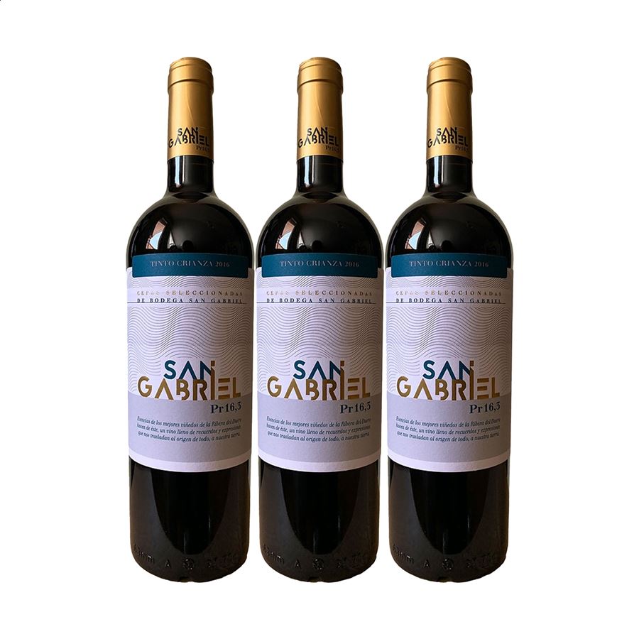 Bodegas San Gabriel - Vino tinto crianza D.O. Ribera del Duero 75cl, 3uds