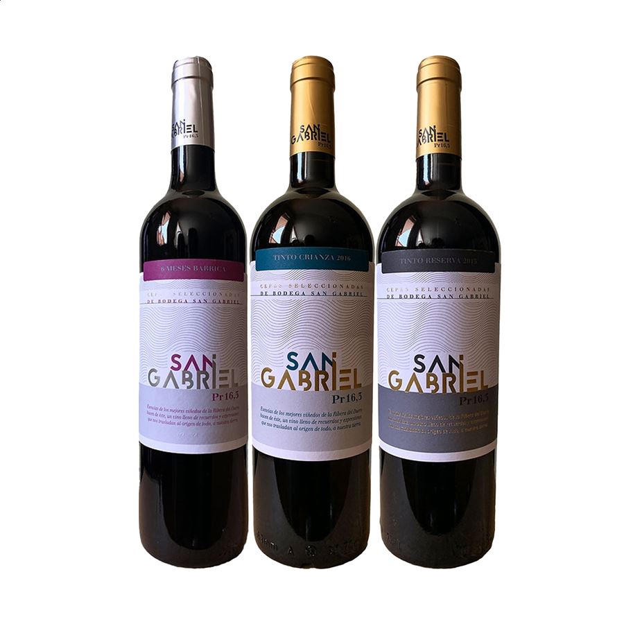 Bodegas San Gabriel - Lote de vino tinto D.O. Ribera del Duero 75cl, 3uds