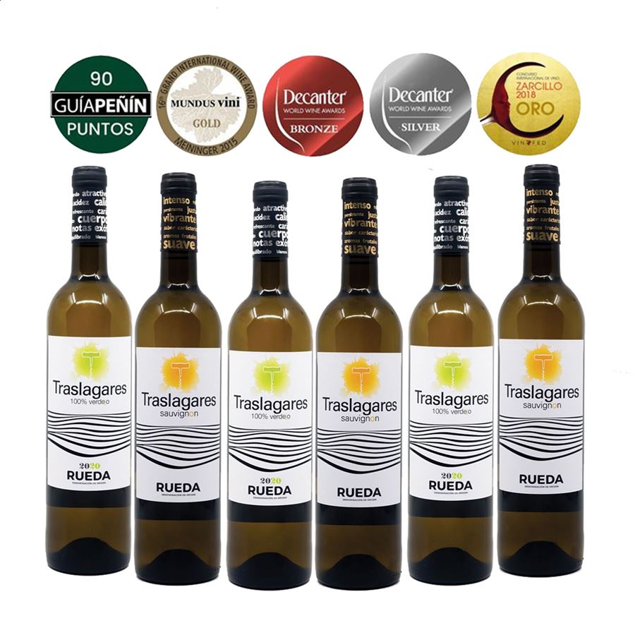 Traslagares - Vino blanco Verdejo y Sauvignon Blanc 2023 D.O. Rueda 75cl, 6uds