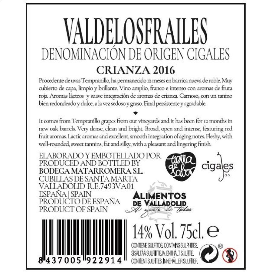 Bodega Matarromera - Valdelosfrailes vino tinto D.O. Cigales 75cl, 2uds