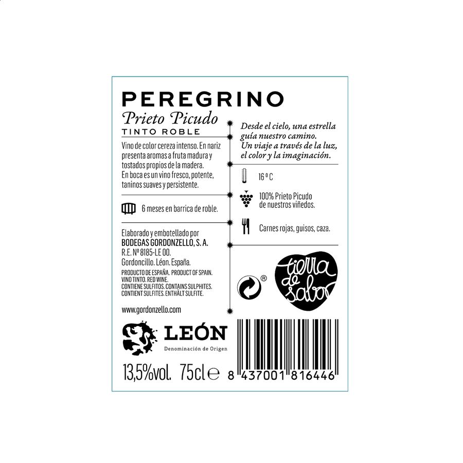 Peregrino Tinto Roble - Vino tinto roble D.O. León 75cl, 6uds