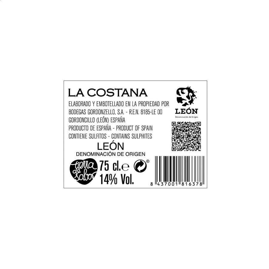 Bodegas Gordonzello - La Costana, Vino tinto D.O. León - 75cl, 6uds