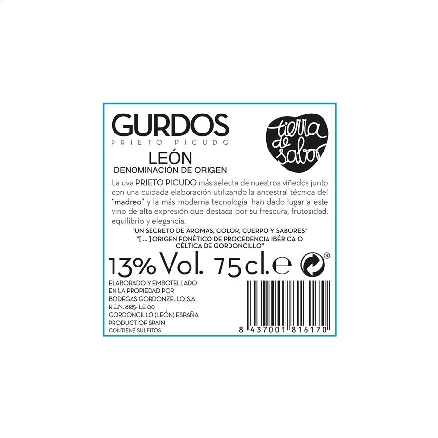 Gurdos - Vino rosado magnum D.O. León 75cl, 6uds