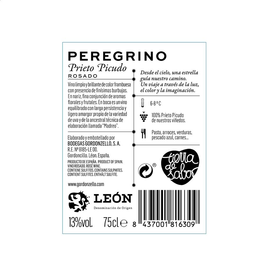 Peregrino Rosado - Vino rosado D.O. León 75cl, 12uds