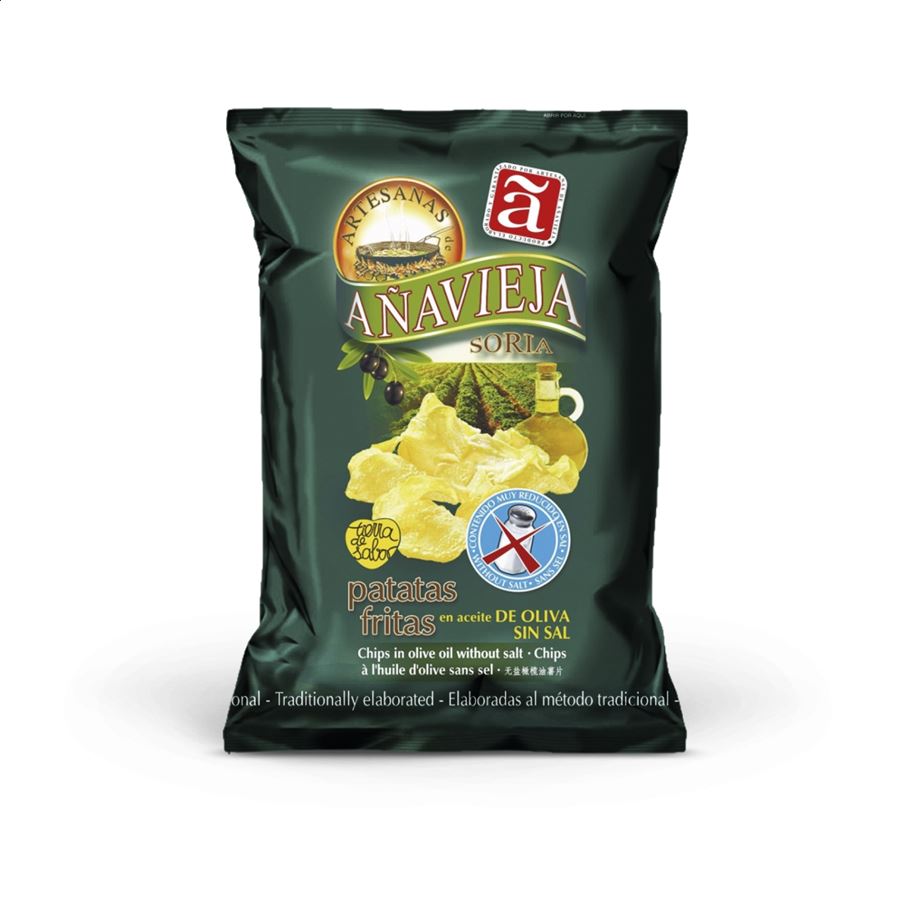 Aperitivos de Añavieja - Patatas fritas en aceite de oliva, corte palo y sin sal, 32uds