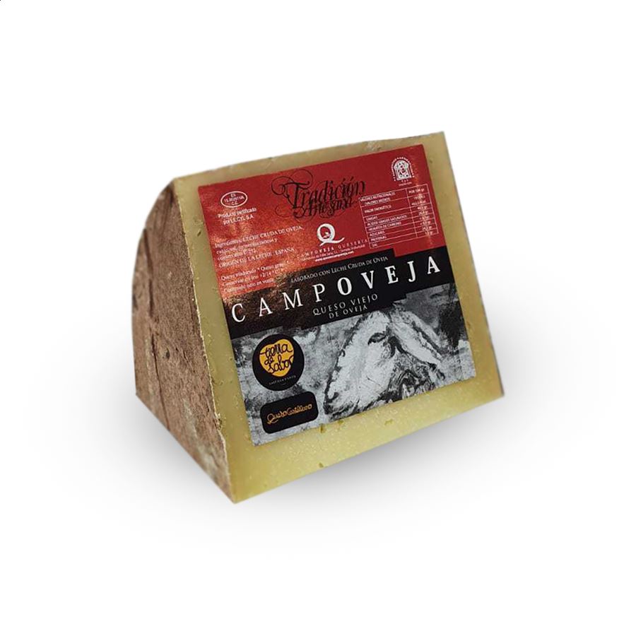 Campoveja - Estuche de quesos de leche cruda castellanos en cuñas, 2,2Kg, 3uds