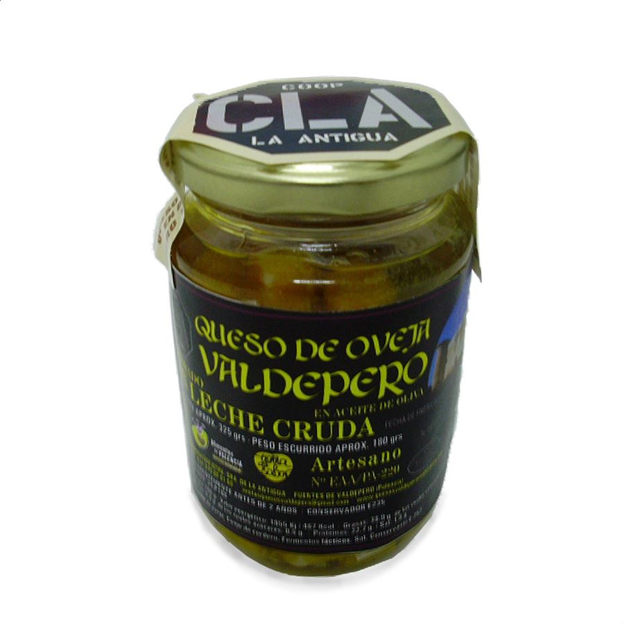 Valdepero - Queso de oveja de leche cruda en aceite de oliva 415g, 3uds