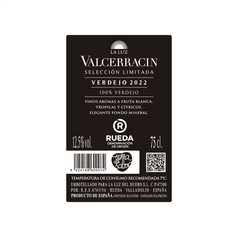Pagos de Valcerracín - Vino blanco Verdejo Selección limitada 2021 D.O. Rueda 75cl, 6uds