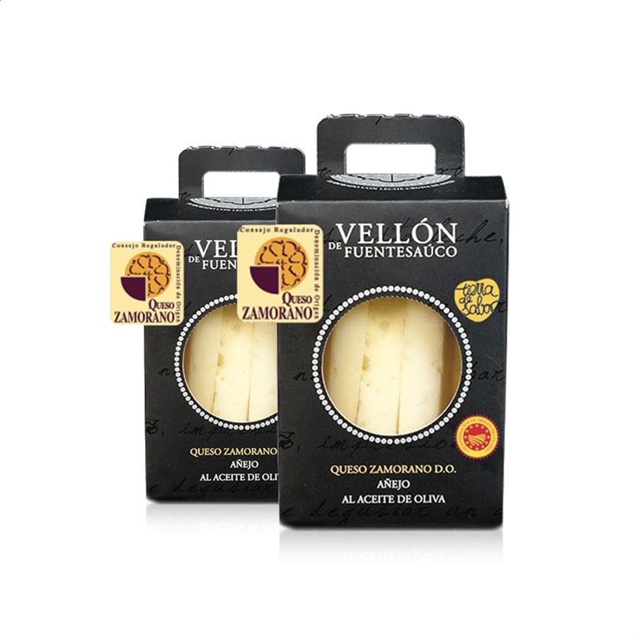 Vellón de Fuentesaúco - Tarros de queso de leche cruda en aceite oliva extra 225g, 2uds