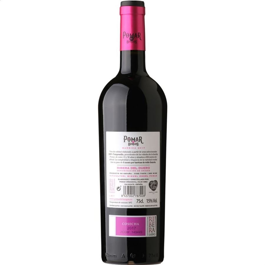 Pomar de Burgos Roble - Vino tinto D.O. Ribera del Duero 75cl, 6uds