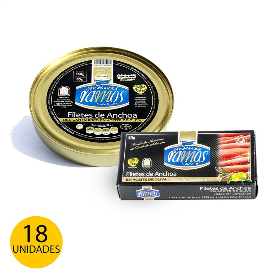 Anchoas Ramos - Lote mixto 50g 14 uds - 150g 4uds