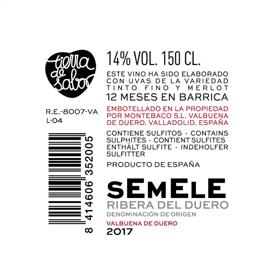 Semele - Vino tinto magnum 2020 D.O. Ribera del Duero 150cl, 2uds