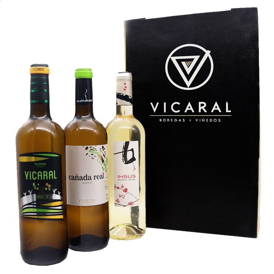 Bodegas y Viñedos Vicaral - Lote vinos blancos en caja regalo - IGP Vino de la Tierra de Castilla y León - 75cl, 3uds