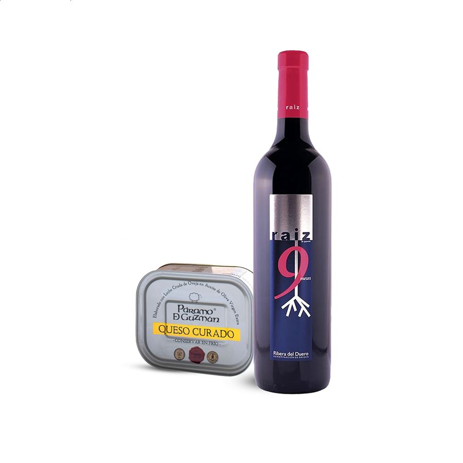 Lote Maridaje Premium - Vino tinto roble D.O. Ribera del Duero y Queso Castellano