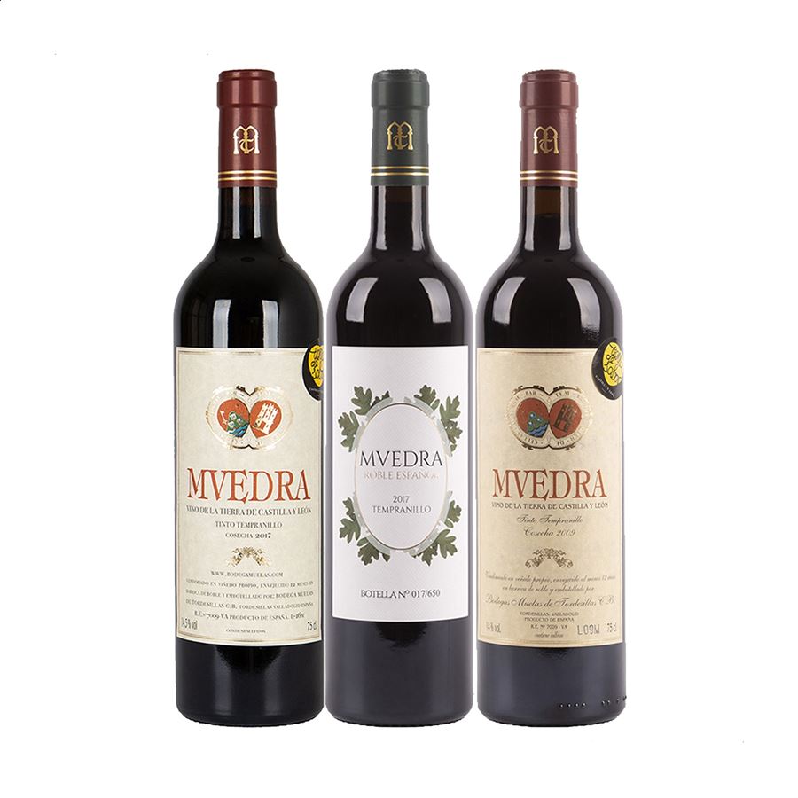 Lote Mvedra Especial - Vino tinto reserva, gran reserva y crianza - IGP Vino de la Tierra de Castilla y León - 75cl 3uds