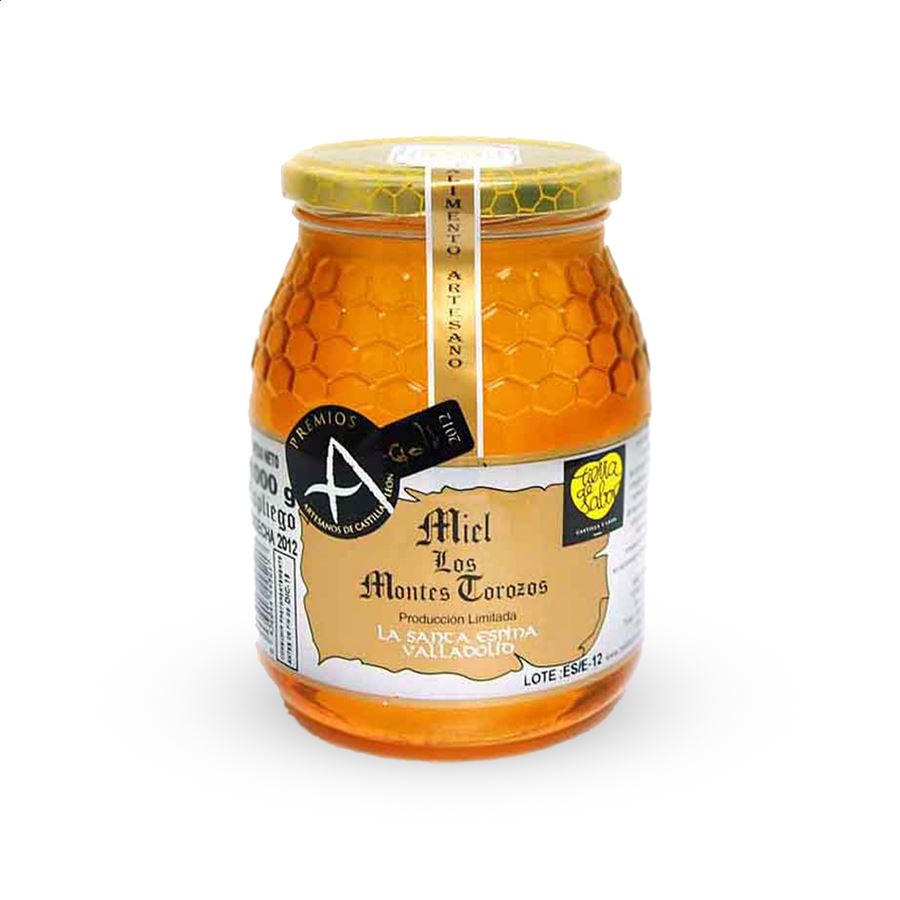 Miel Montes Torozos - Lote de miel de Encina 750g, Tomillo y Espliego 1kg, 6uds