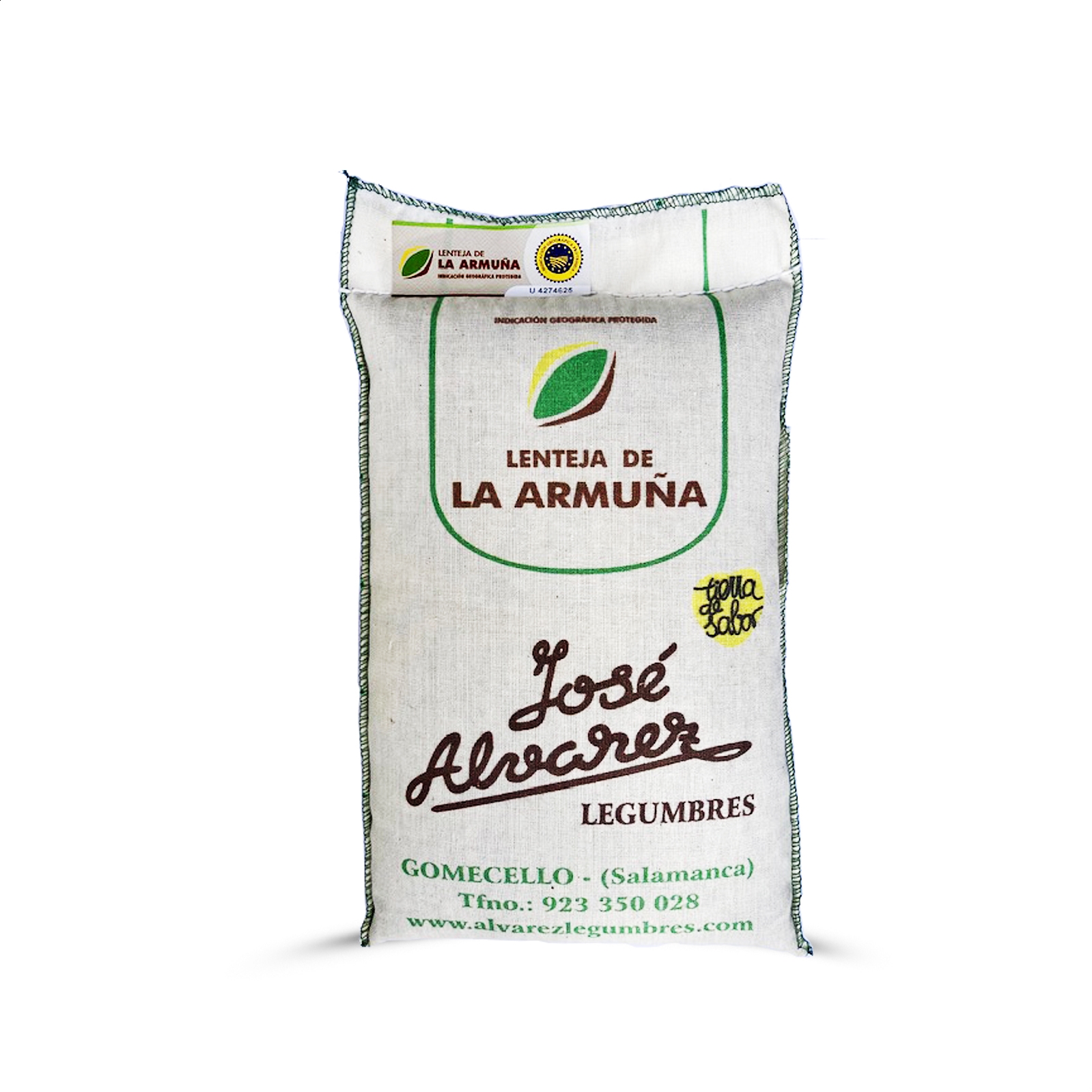 Álvarez Legumbres - Lote de legumbres de Salamanca envasadas en saquitos de tela de 1Kg, 4uds