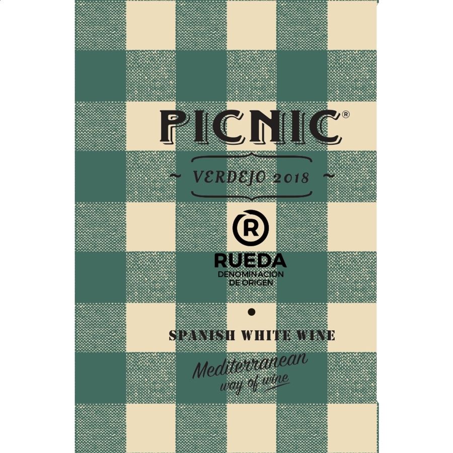 Picnic Verdejo - Vino blanco joven D.O. Rueda 75cl, 3uds