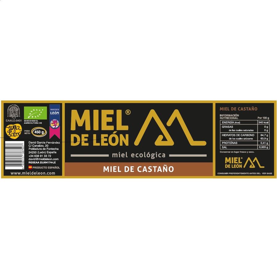 Miel de León - Miel de castaño, 4uds de 450g