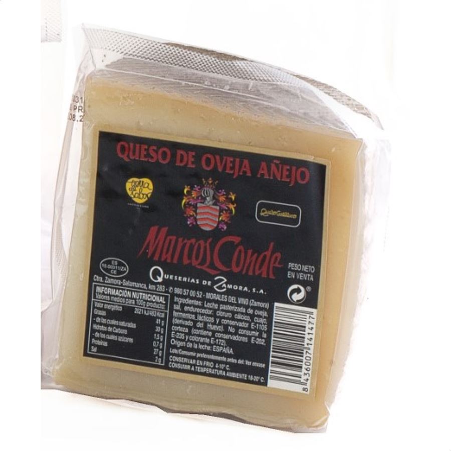 Marcos Conde - Baúl de queso de oveja variado - Queso Castellano cuñas de 250g, 9uds