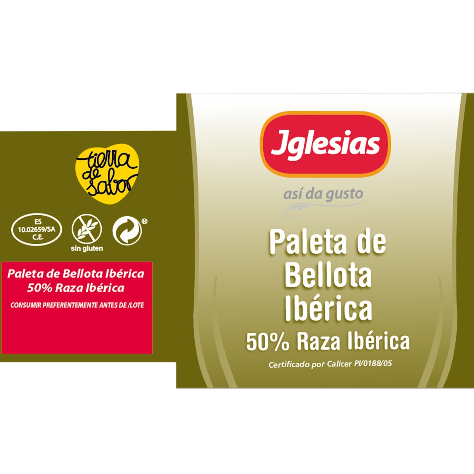 Iglesias - Paleta de bellota ibérica 50% raza ibérica de 5,5 a 6,5Kg