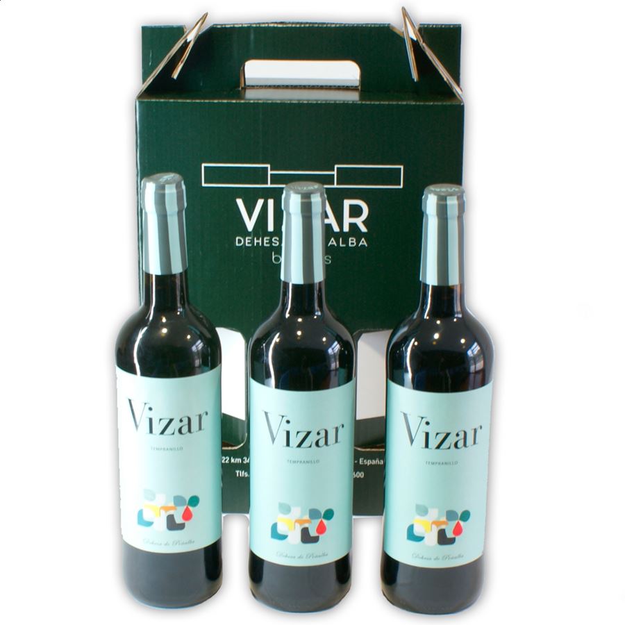 Bodegas Vizar - Vino tinto Tempranillo ecológico IGP Vino de la Tierra de Castilla y León 75cl, 3uds