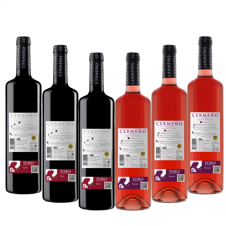 Bodegas Covitoro - Lote Cermeño de vino tinto y rosado D.O.Toro 75cl, 6uds