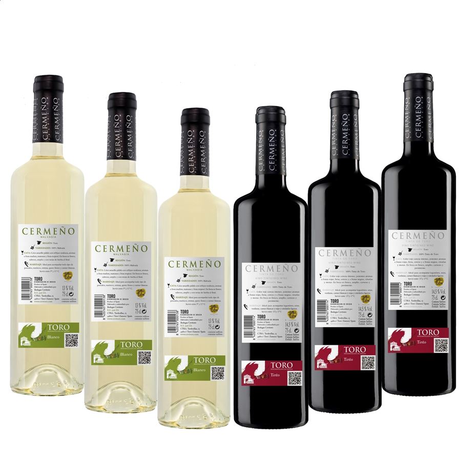 Bodegas Covitoro - Lote Cermeño de vino tinto y blanco D.O.Toro 75cl, 6uds