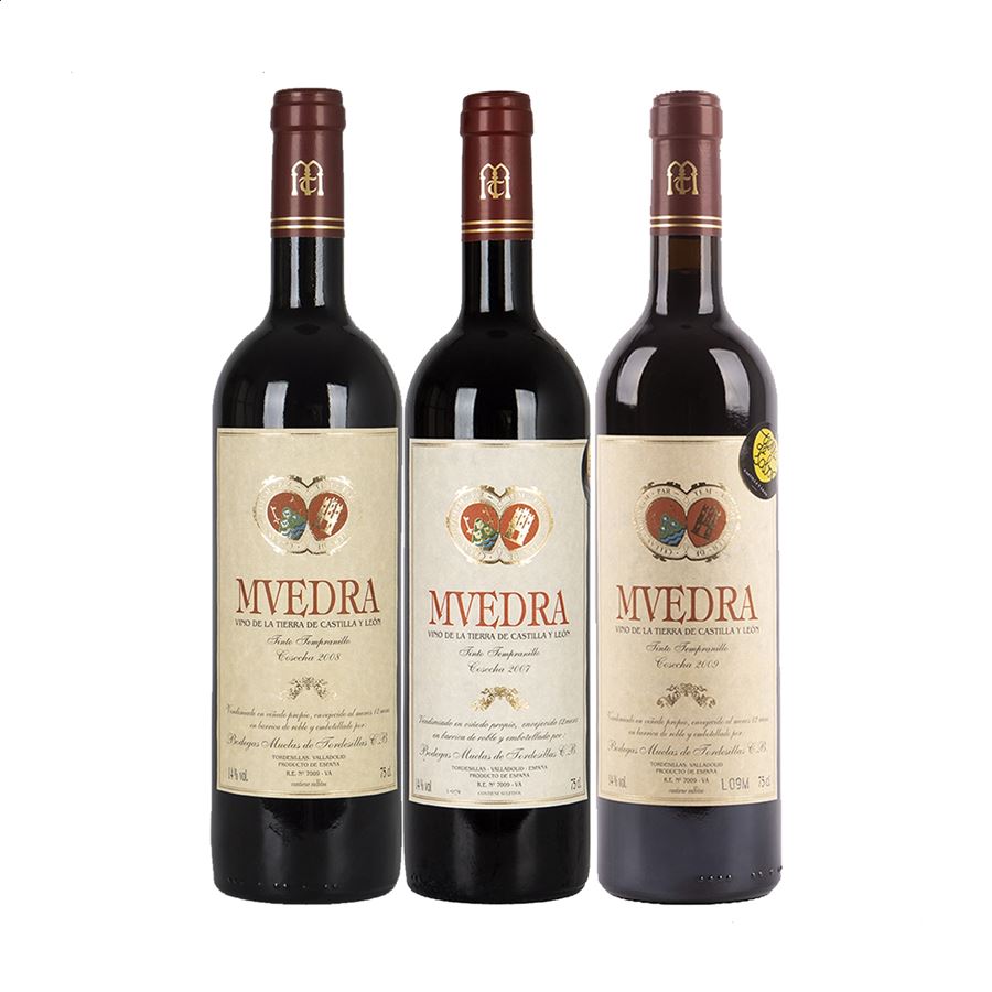 Muedra - Vinos tintos de guarda IGP Vino de la Tierra de Castilla y León 75cl, 3uds