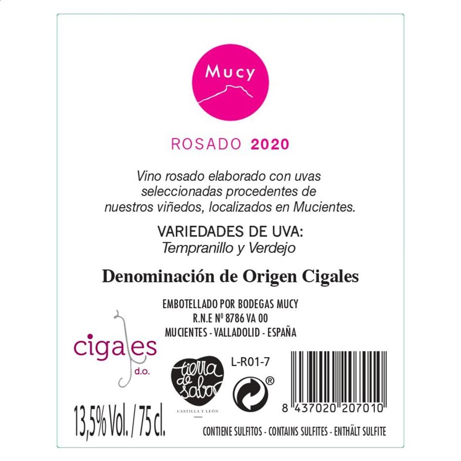 Bodegas Mucy - Vino rosado D.O. Cigales 75cl, 6uds