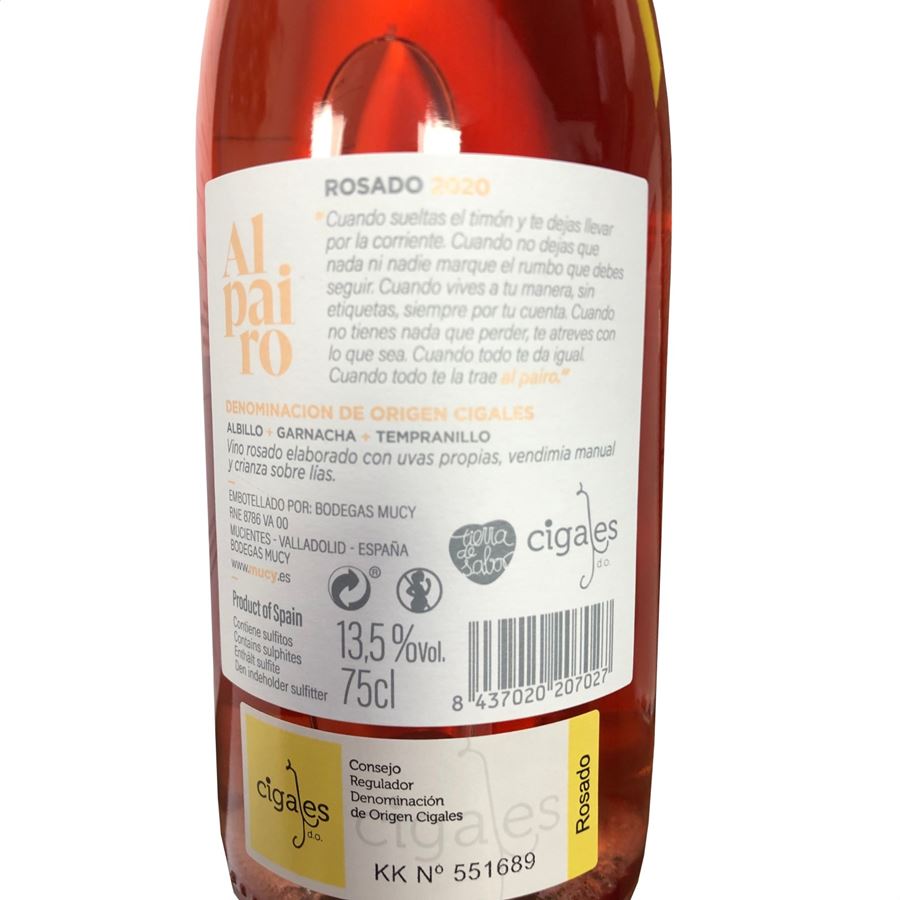 Bodegas Mucy - Alpairo vino rosado D.O. Cigales 75cl, 6uds