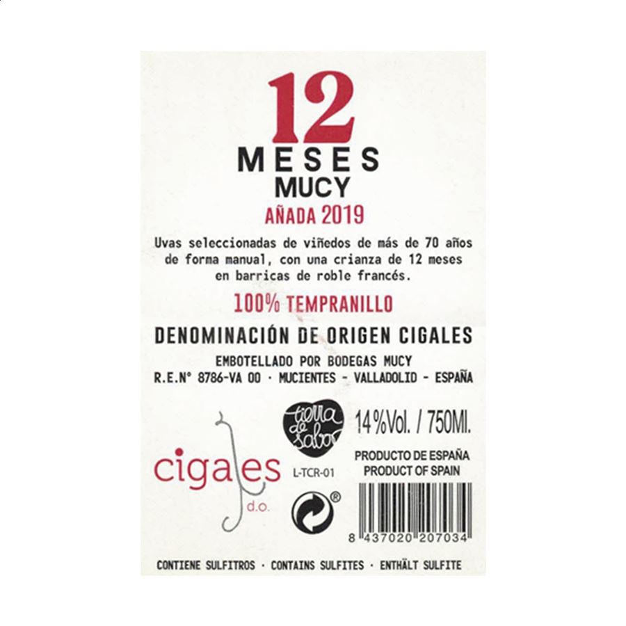 Bodegas Mucy - Vino tinto crianza D.O. Cigales 75cl, 6uds