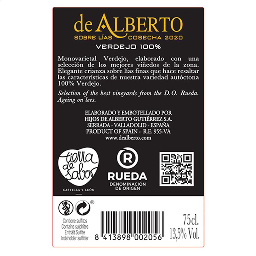 Bodegas De Alberto - Vino blanco Verdejo Sobre Lías D.O. Rueda 75cl, 6uds