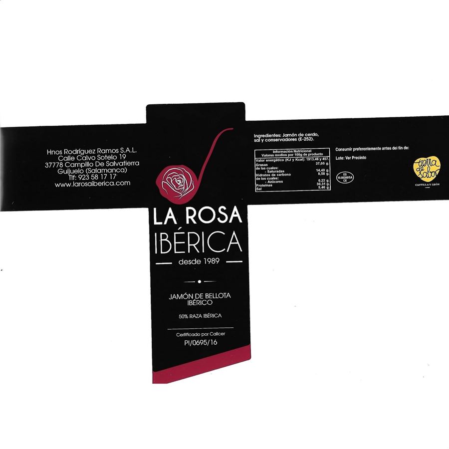 La rosa Ibérica - Jamón de bellota ibérico 50% raza ibérica de 8,5-9Kg aprox.