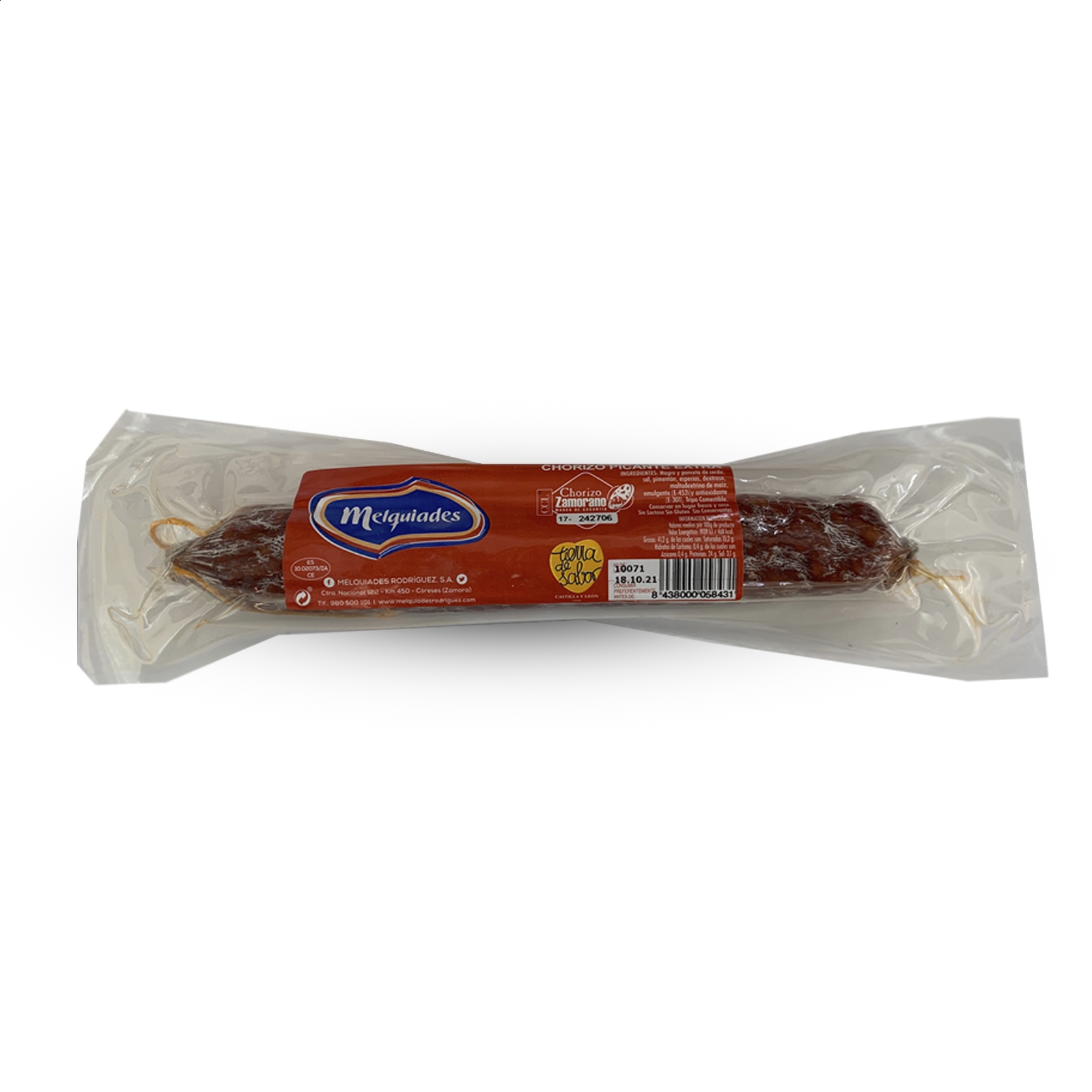 Melquiades - Loncheado de Jamón cebo de campo ibérico 50% raza ibérica y regalo de 2 velas chorizo extra, 12uds