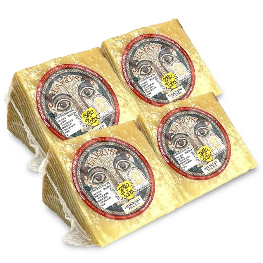 Laurus - Cuñas de queso añejo de leche cruda de oveja 380g aprox, 4uds