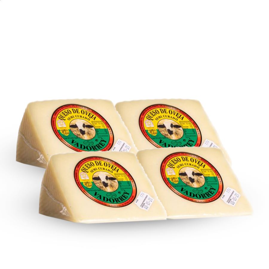 Vadorrey - Cuña de queso oveja semicurado de leche pasteurizada 350g aprox, 4uds