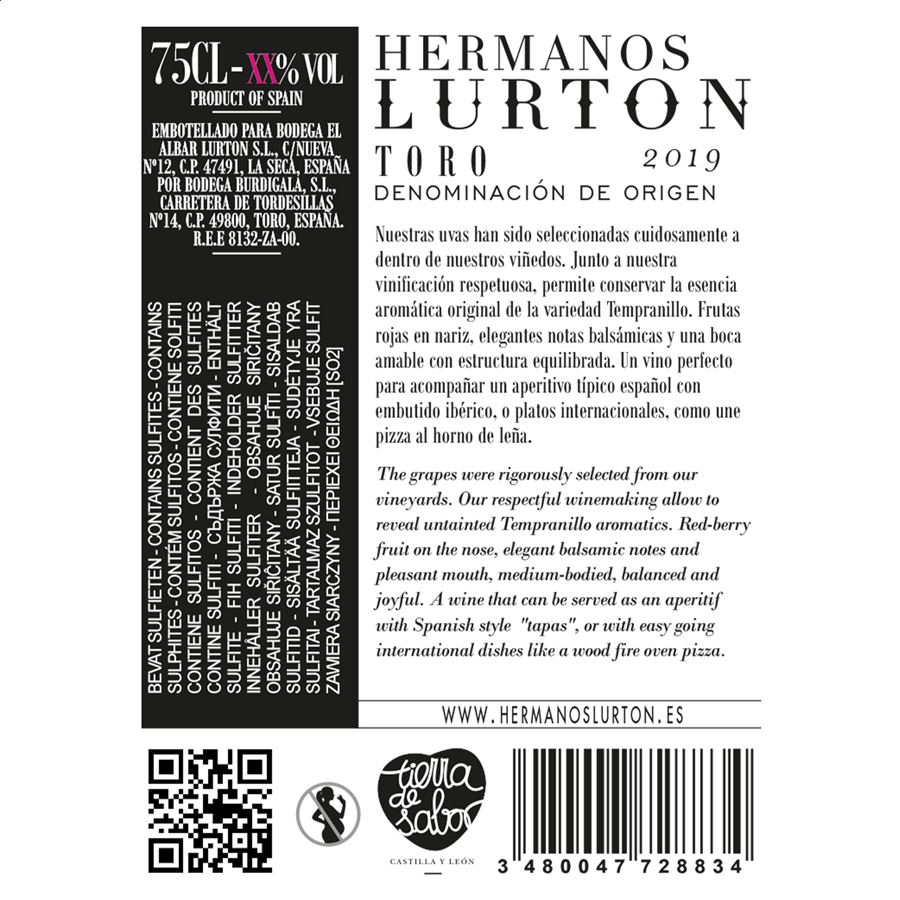 Bodegas Campo Eliseo - Vino tinto Hermanos Lurton Tempranillo D.O. Toro 75cl, 3uds