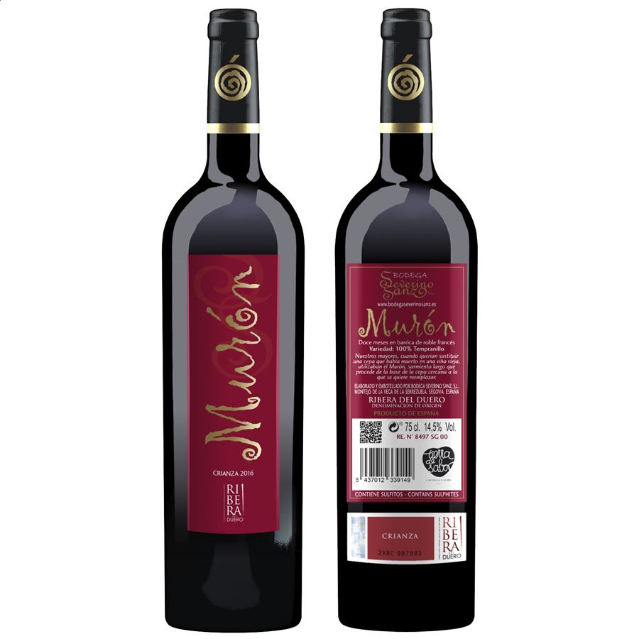 Bodega Severino Sanz - Lote Murón de vino tinto D.O. Ribera del Duero 75cl, 3uds