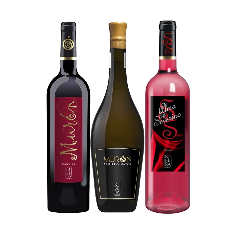 Bodega Severino Sanz - Lote Murón favoritos de vino tinto, blanco y rosado D.O. Ribera de Duero 75cl, 3uds