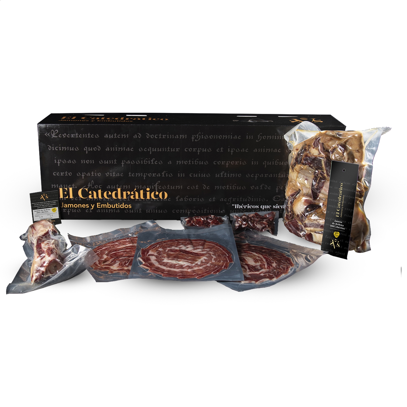 El Catedrático - Jamón de bellota ibérico 100% raza ibérica cortado a cuchillo 7,5-8Kg aprox