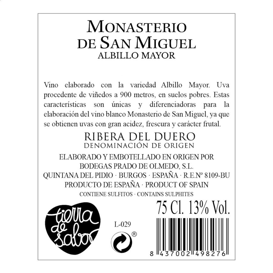 Bodegas Prado de Olmedo - Monasterio de San Miguel vino blanco crianza D.O. Ribera del Duero 75cl, 3uds