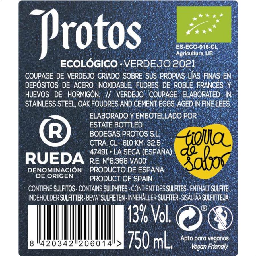 Bodegas Protos - Vino blanco Cuvée ecológico D.O. Rueda 75cl, 6ud